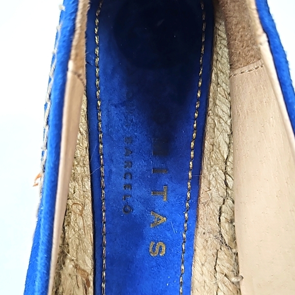 Blue Suede Espadrilles/ Flats Shoes Size 39 - Picture 2 of 7